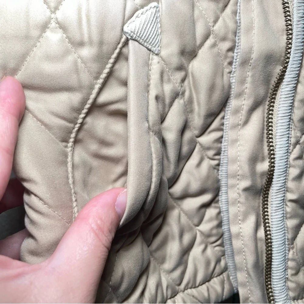 Kids Gap Y2K‎ Quilted khaki Zip Up Jacket Size XXL Corduroy Trim